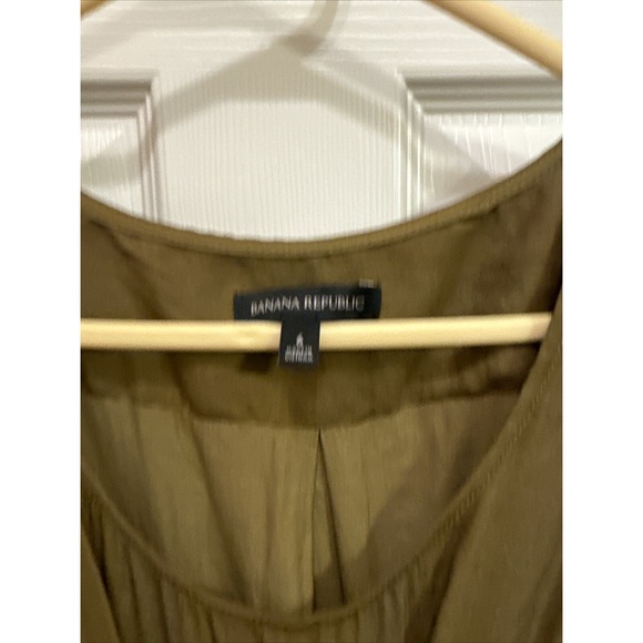 Banana Republic Cindered Olive Green Utility Maxi Dress Size 6 Tie waist - Picture 2 of 6